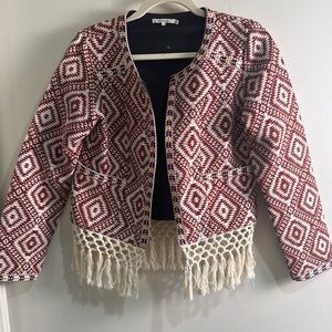 Tularosa embroidered fringe sante fe jacket size small